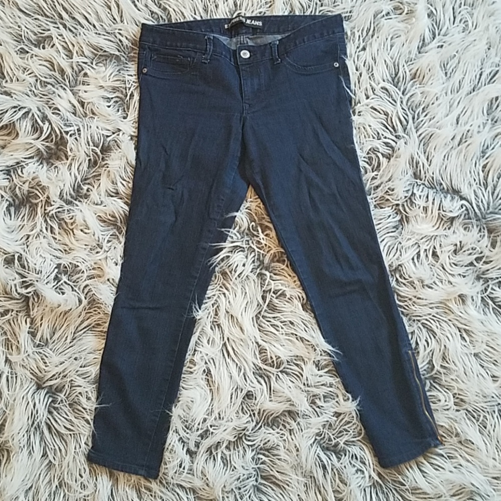 Express Dark Skinny Jean with Zip Up Ankles
